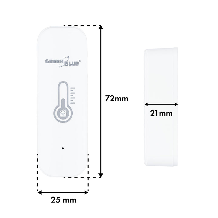 WiFi сензор за температура и влажност GreenBlue, Android/iOS/Alexa/Google Home, 3,0 V DC, LR03x2, GB737