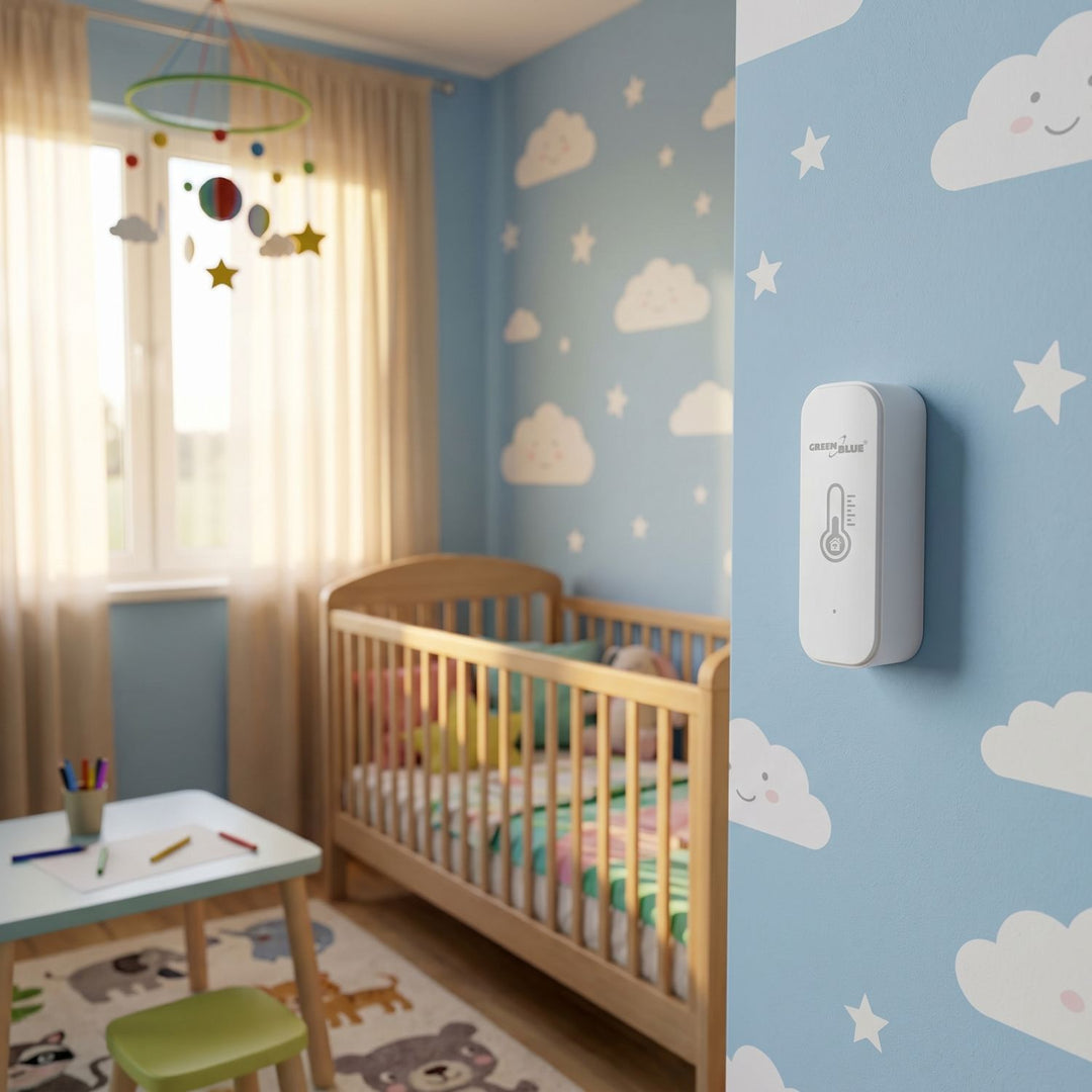 WiFi сензор за температура и влажност GreenBlue, Android/iOS/Alexa/Google Home, 3,0 V DC, LR03x2, GB737