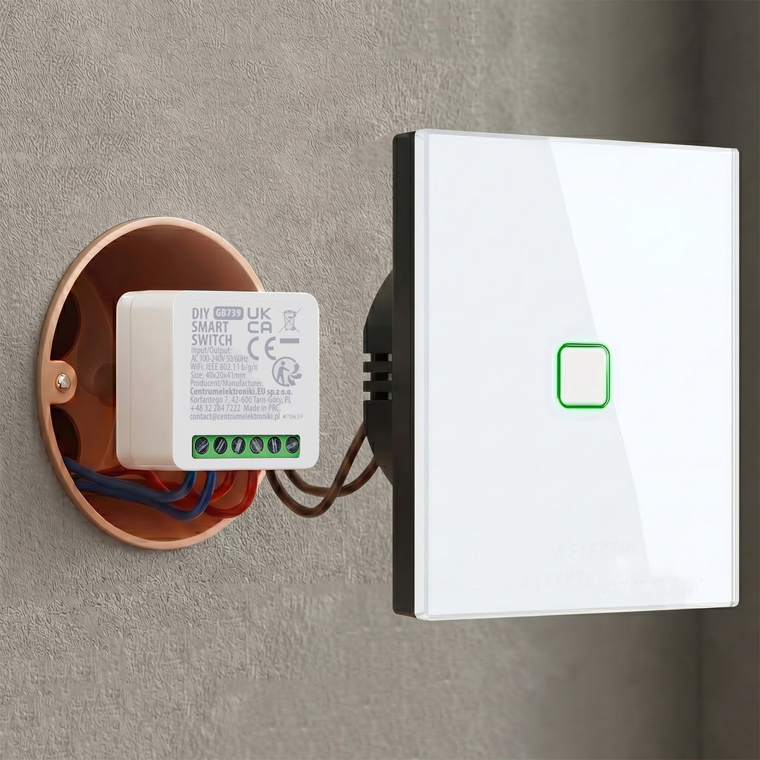 Вграден WiFi предавател GreenBlue, Android/iOS/Alexa/Google Home, 100–240 V променливо напрежение, 50/60 Hz, макс. 16 A, за LED 150 W, GB739