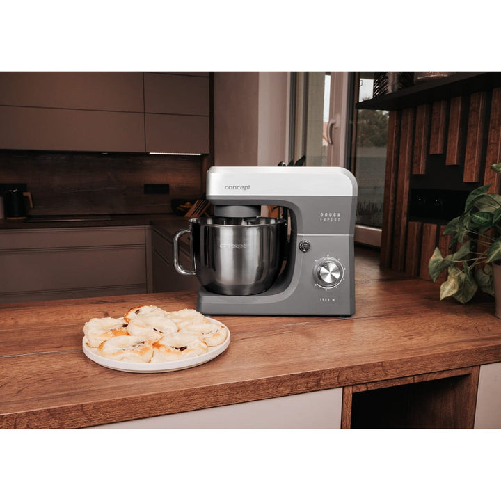 Кухненски робот с планетарна система Concept Dough Expert, мощност 1900 W, двойна кука, функция за загряване на купата, 6 различни скорости, RM6010