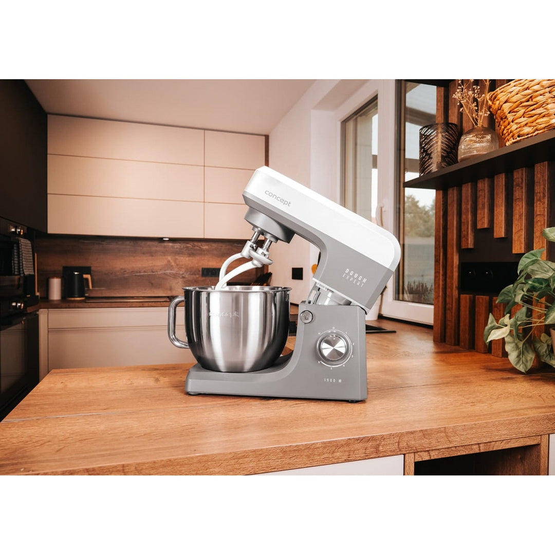 Кухненски робот с планетарна система Concept Dough Expert, мощност 1900 W, двойна кука, функция за загряване на купата, 6 различни скорости, RM6010