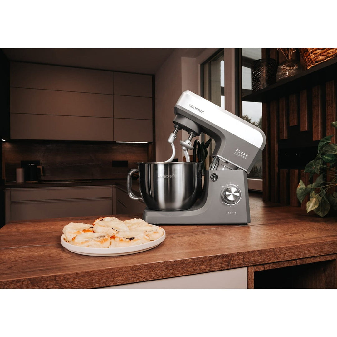 Кухненски робот с планетарна система Concept Dough Expert, мощност 1900 W, двойна кука, функция за загряване на купата, 6 различни скорости, RM6010