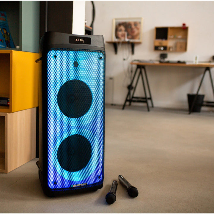 Blaupunkt Party Box високоговорител, LED осветление, Bluetooth, USB и AUX, FM радио, караоке функция, дистанционно управление, PB08DB