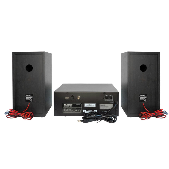 Микросистема Blaupunkt, мощност 150 W, FM радио, AUX гнездо и USB порт, Bluetooth, HDMI вход, часовник с аларма, LED дисплей, черен цвят, MS30.02BT