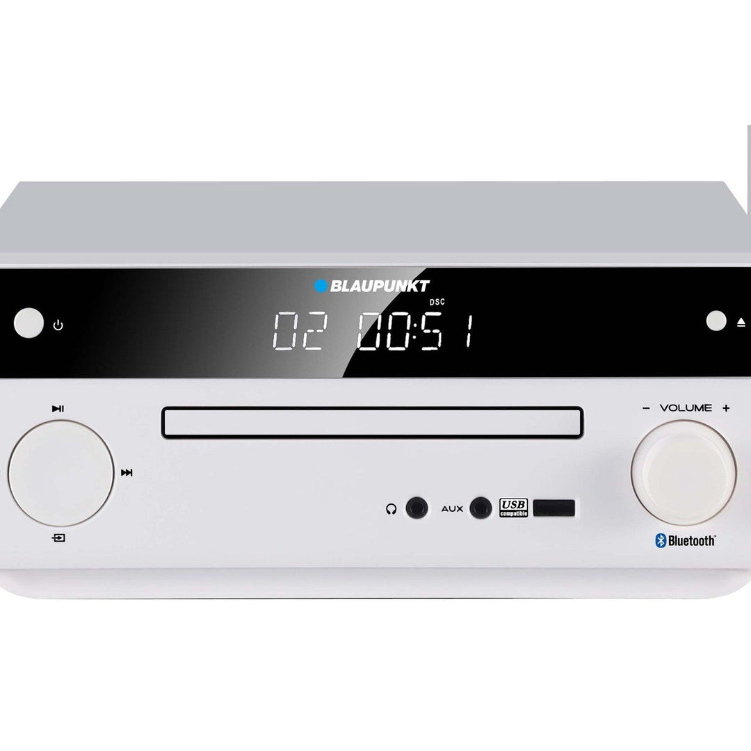 Микросистема Blaupunkt, мощност 150 W, FM радио, AUX гнездо и USB порт, Bluetooth, HDMI вход, часовник с аларма, LED дисплей, бял цвят, MS30.02BT