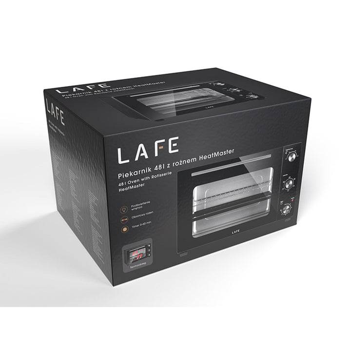 Електрическа фурна Lafe, капацитет 48 л, мощност 1800 W, с вентилатор, HeatMaster