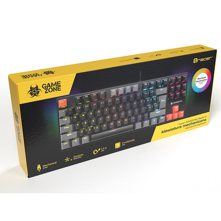 Механична клавиатура Tracer, подсветка в цветовете на дъгата, GAMEZONE Blade 87