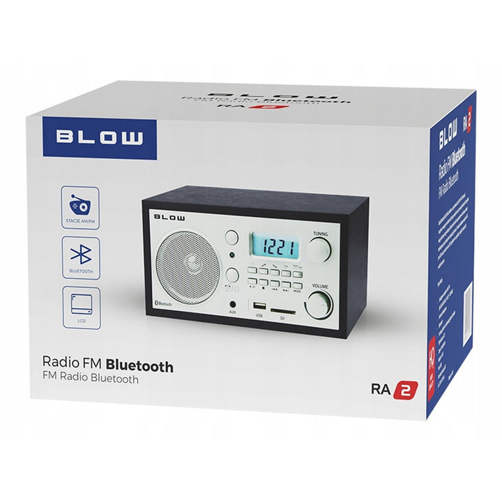 Преносимо аналогово радио, Bluetooth функция, USB, AUX и SD конектори, AM/FM радио прием, LCD дисплей, часовник и аларма, 77-531#