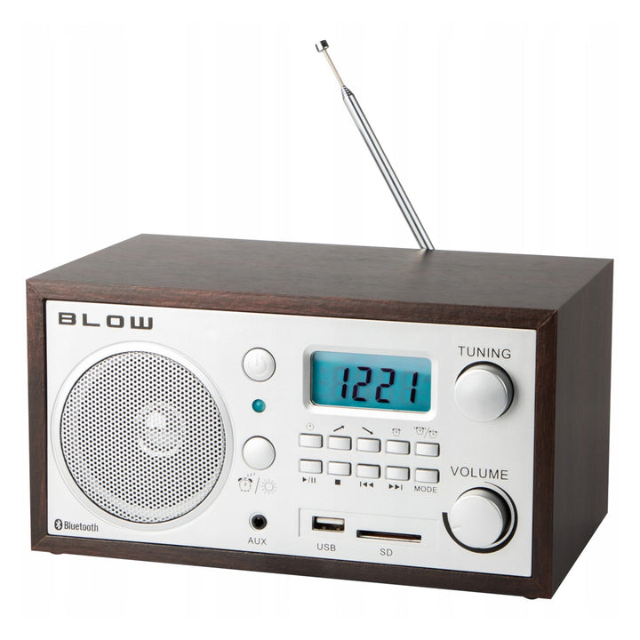 Преносимо аналогово радио, Bluetooth функция, USB, AUX и SD конектори, AM/FM радио прием, LCD дисплей, часовник и аларма, 77-531#
