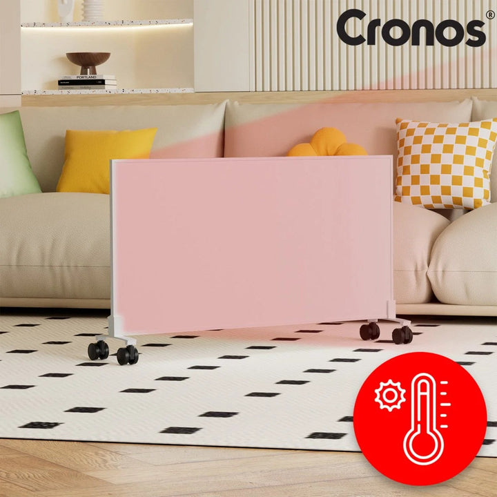 Инфрачервен нагревател Cronos, 800 W, идеален за хора с алергии, матова повърхност, ултратънък, вграден термостат и дистанционно управление чрез телефон или дистанционно управление, Carbon P800 TWP