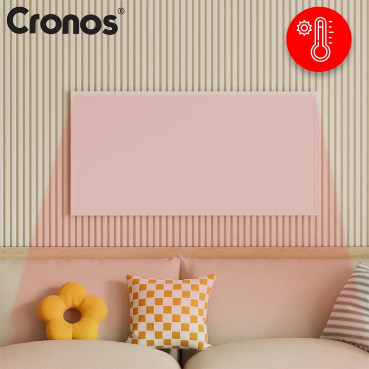 Инфрачервен нагревател Cronos, 800 W, идеален за хора с алергии, матова повърхност, ултратънък, вграден термостат и дистанционно управление чрез телефон или дистанционно управление, Carbon P800 TWP