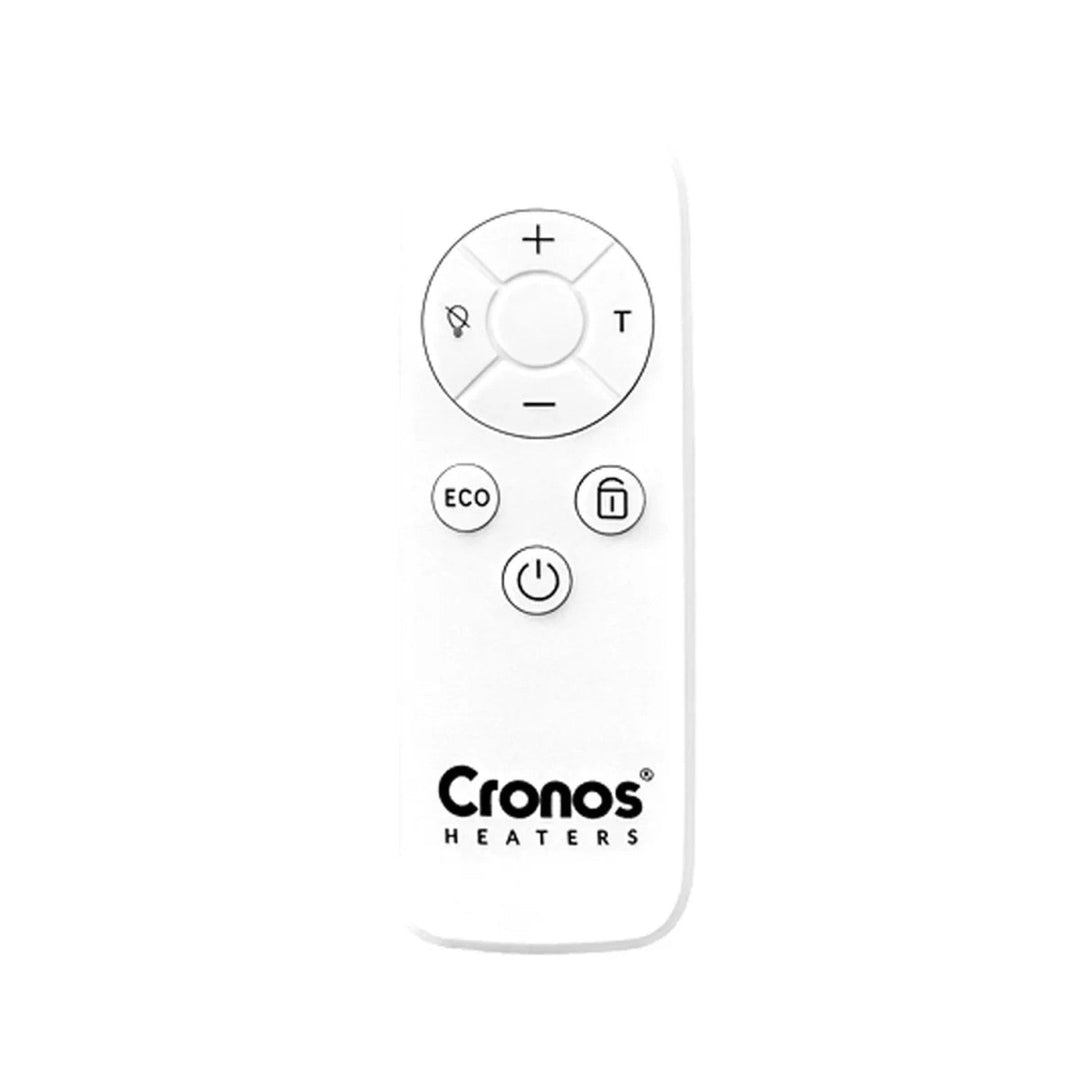 Електрически нагревател Cronos, бял, мощност 450 W, отоплява помещения до 14 м², вграден термостат, дистанционно управление, функция за откриване на отворен прозорец, включени крачета, WFH-450TW