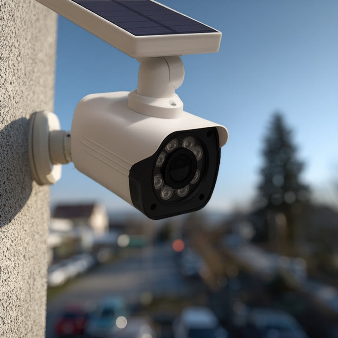 Фалшива слънчева камера, мигащ LED, датчик за движение, LED осветление, безплатен стикер, SOL1800S, 2 броя