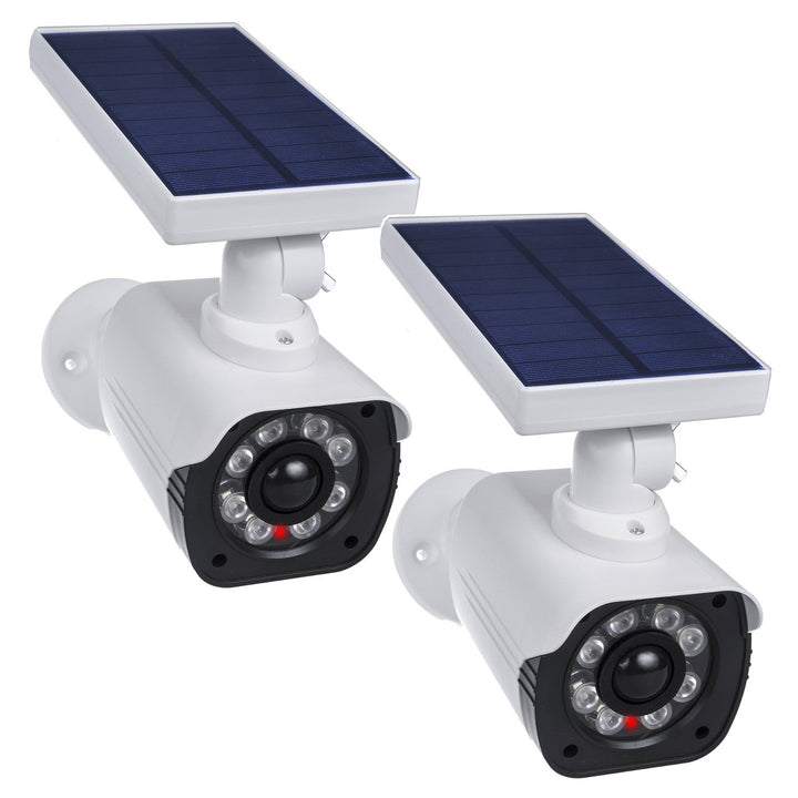 Фалшива слънчева камера, мигащ LED, датчик за движение, LED осветление, безплатен стикер, SOL1800S, 2 броя