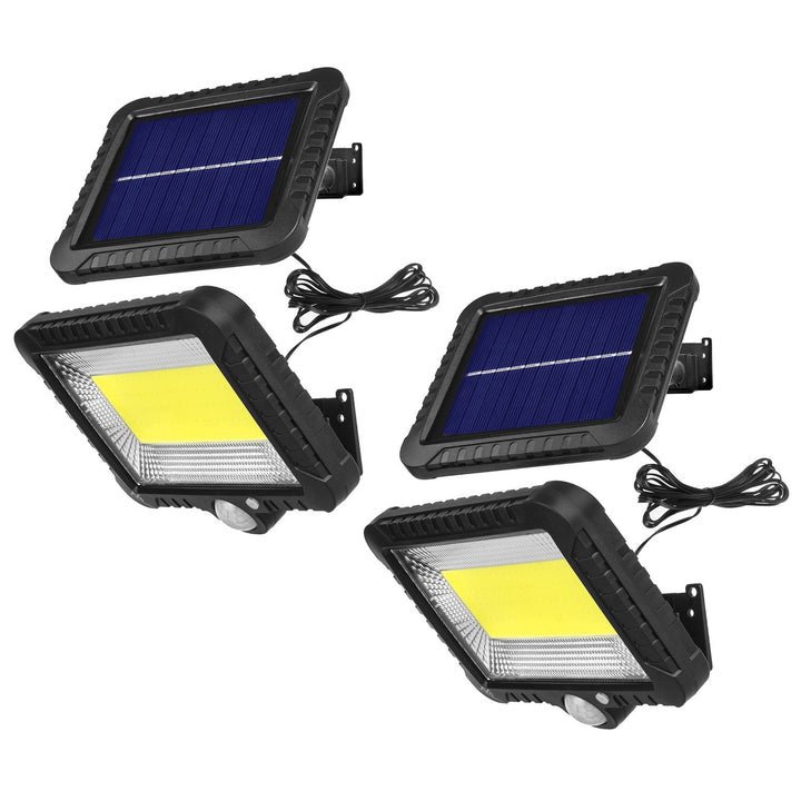 Слънчев LED прожектор с датчик за движение Maclean, IP44, 5W, 400lm, 6000K, 1300 mAh литиева батерия, 5.5V DC MCE438, 2 броя