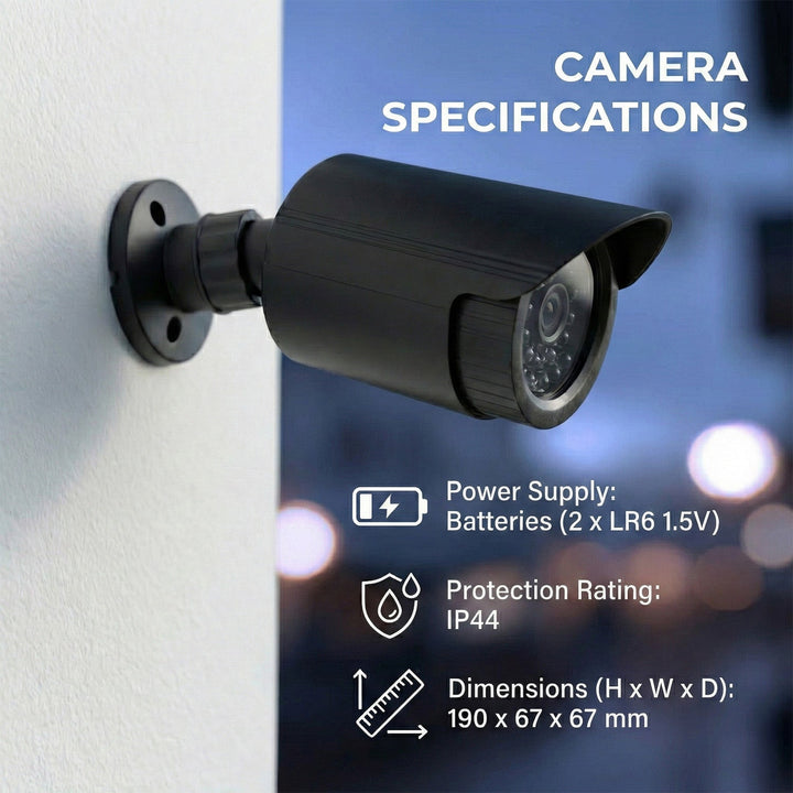 Комплект от две фалшиви тръбни камери, IR LED диоди, черни, 2xAA захранване (включено), ABS, IR1800 BT