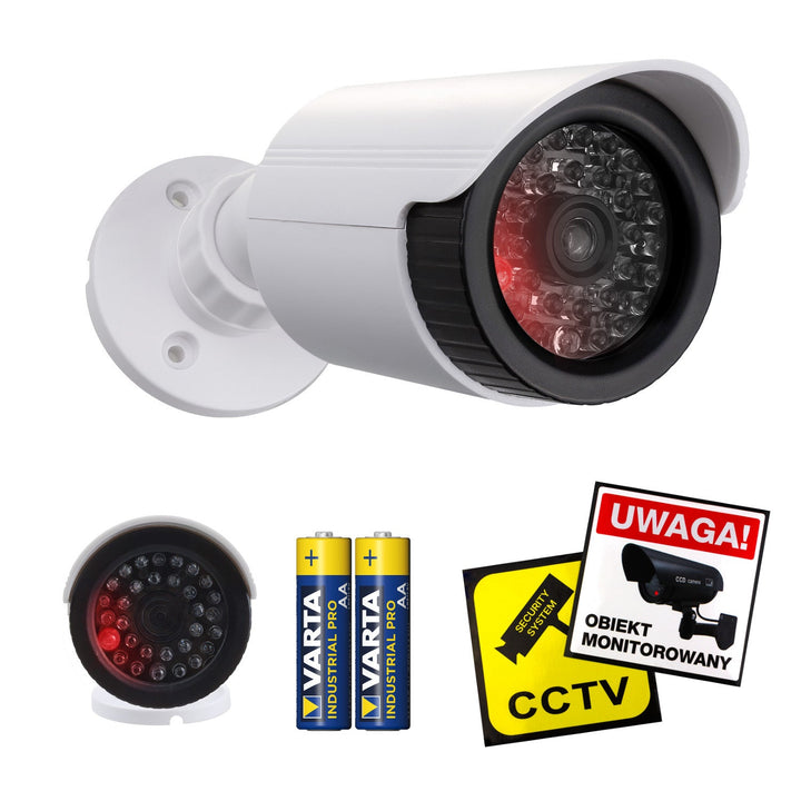 Фалшива тръбна камера, IR LED диоди, бяла, 2xAA захранване (включено), ABS, IR1800 W