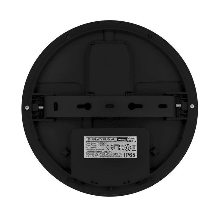 LED лампа с датчик за движение Maclean, PIR датчик, черна, 10 W/15 W/18 W, IP65, възможност за промяна на цветовата температура 3000/4000/6000 K, MCE535 B