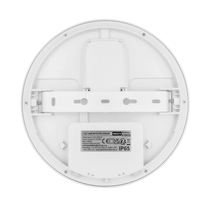 LED лампа с датчик за движение Maclean, PIR датчик, бяла, 10 W/15/18 W, IP65, възможност за промяна на цветовата температура 3000/4000/6000 K, MCE535 W