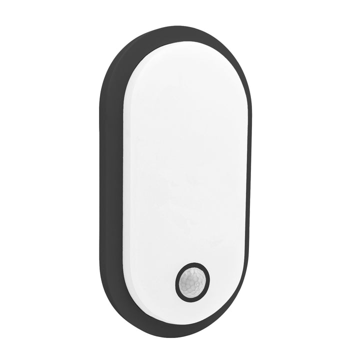 LED лампа с датчик за движение Maclean, PIR датчик, черна, 10 W/15/18 W, IP65, възможност за промяна на цветовата температура 3000/4000/6000 K, MCE534 B