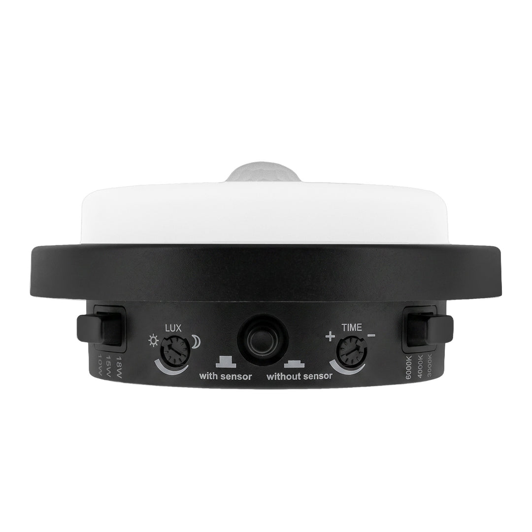 LED лампа с датчик за движение Maclean, PIR датчик, черна, 10 W/15/18 W, IP65, възможност за промяна на цветовата температура 3000/4000/6000 K, MCE534 B