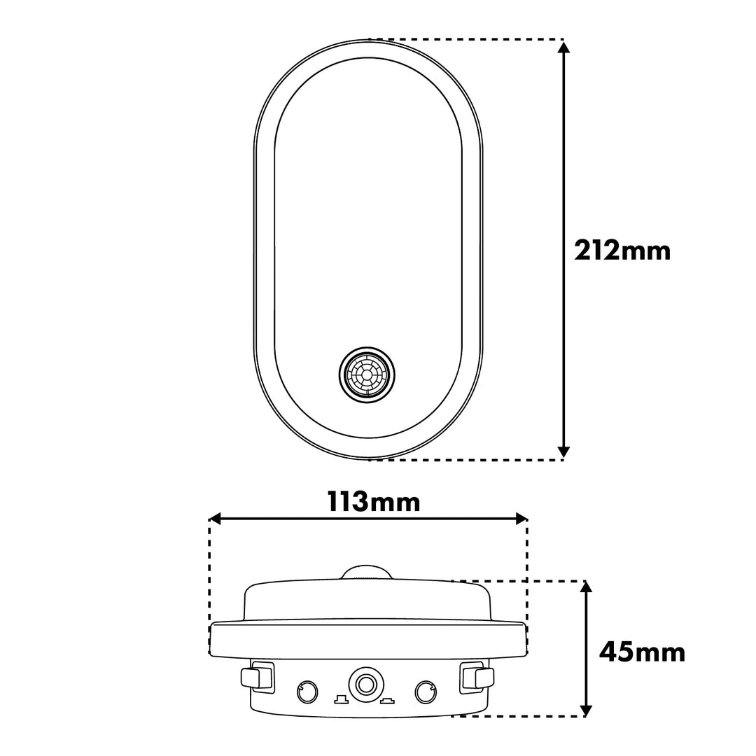 LED лампа с датчик за движение Maclean, PIR датчик, черна, 10 W/15/18 W, IP65, възможност за промяна на цветовата температура 3000/4000/6000 K, MCE534 B
