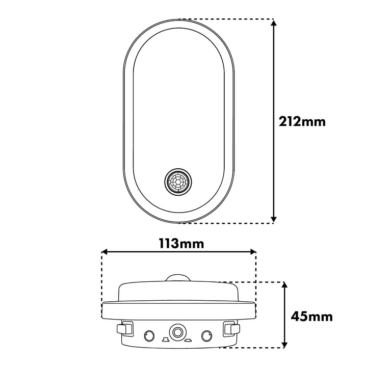 LED лампа с датчик за движение Maclean, PIR датчик, черна, 10 W/15/18 W, IP65, възможност за промяна на цветовата температура 3000/4000/6000 K, MCE534 B