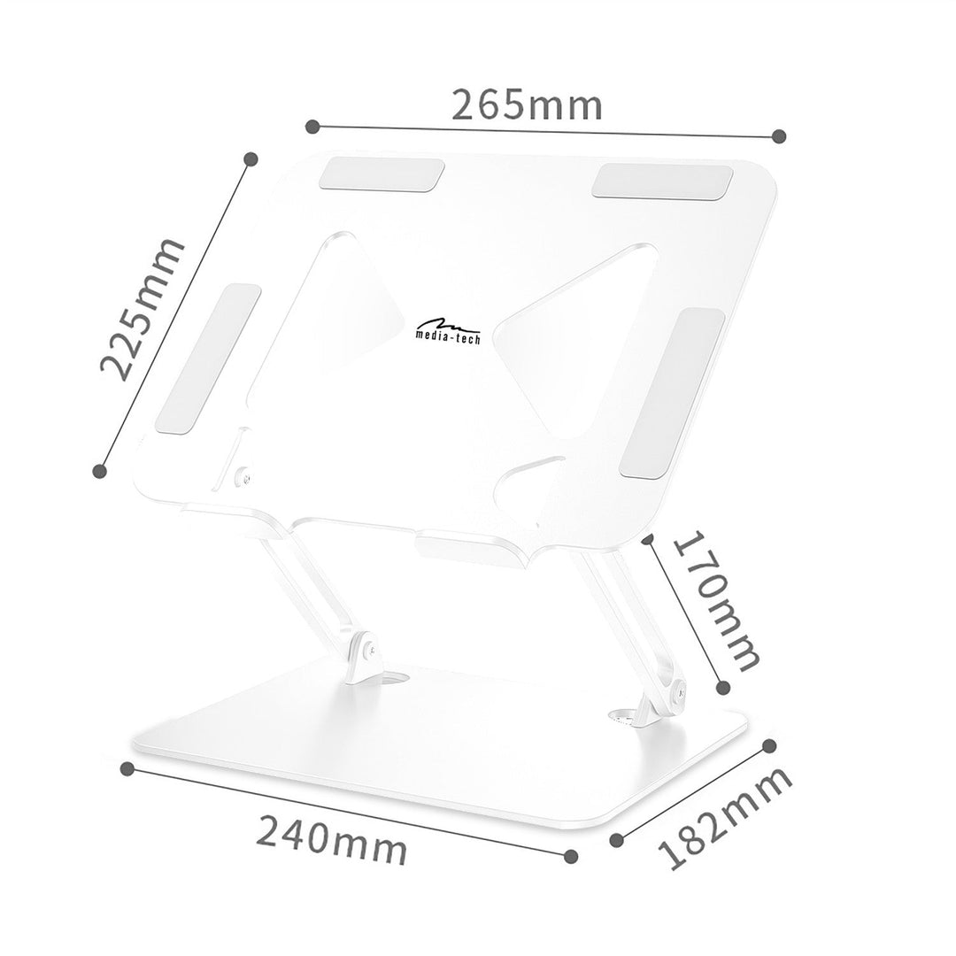 Регулируема, ергономична стойка за лаптопи с размер 10-17 инча LAPTOP STAND MT2661W, Mediatech