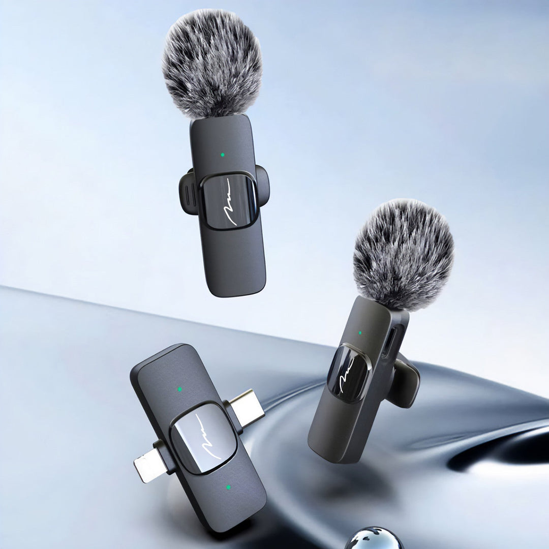 MICRO-MIC DUO – 2x безжичен микрофон за ревера (комплект), с клипс, iOS & Android (OTG), мини, суперчувствителен. USB-C & LIGHTNING, Mediatech