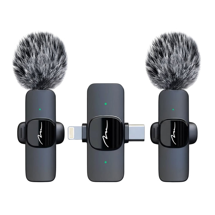MICRO-MIC DUO – 2x безжичен микрофон за ревера (комплект), с клипс, iOS & Android (OTG), мини, суперчувствителен. USB-C & LIGHTNING, Mediatech