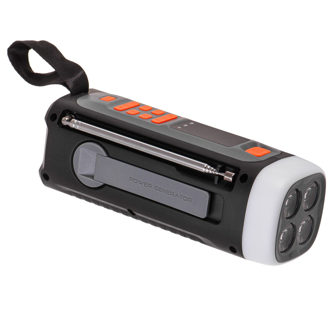 Аварийно радио Adler със соларен панел, ръчна манивела и power bank, Bluetooth 5.0, 4W LED фенер, 4500 mAh, AD 1920