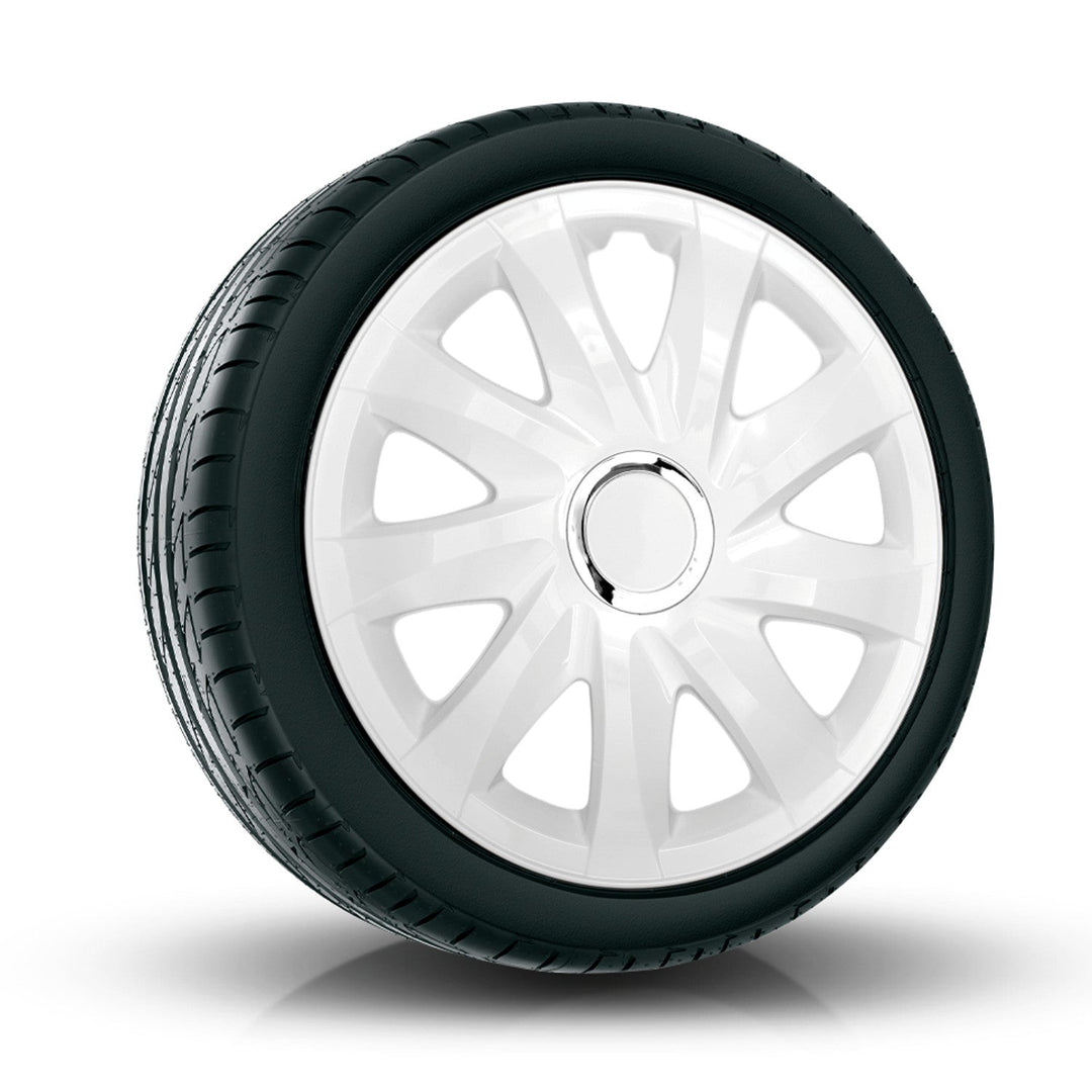 Универсални 13'' NRM Drift капачки за джанти, бели, комплект от 4 броя
