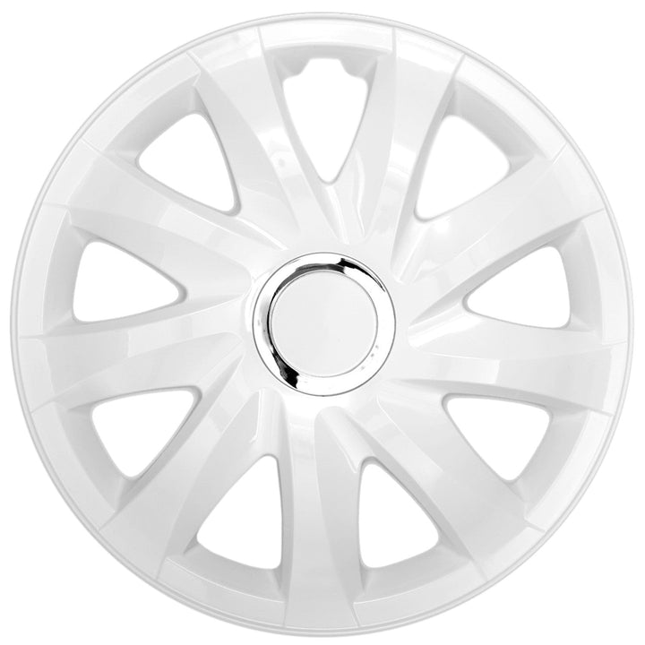 Универсални 13'' NRM Drift капачки за джанти, бели, комплект от 4 броя