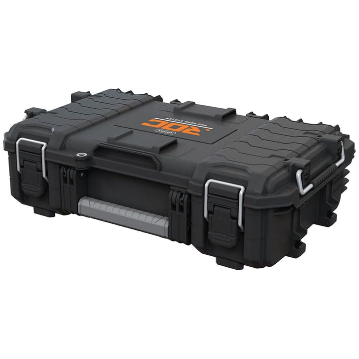 Куфар за инструменти Keter ROC Pro Gear 2.0, товароносимост 36 кг, място за катинар, уплътнение за защита от прах и вода, органайзер с капак в комплекта, възможност за закачане на стена, 256979