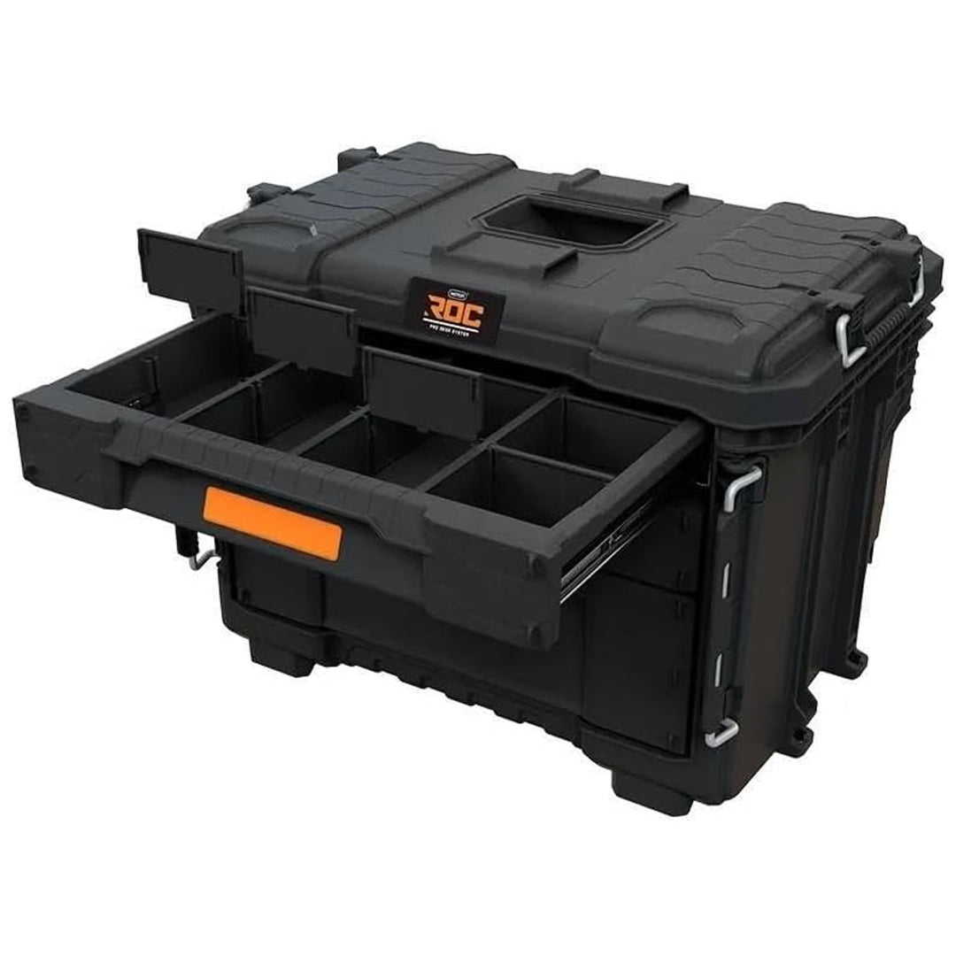 Кутия за инструменти XL Keter ROC Pro Gear 2.0, с три чекмеджета, включени прегради, място за катинар, предни закопчалки, 259671