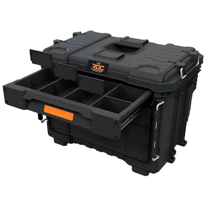 Кутия за инструменти XL Keter ROC Pro Gear 2.0, с три чекмеджета, включени прегради, място за катинар, предни закопчалки, 259671