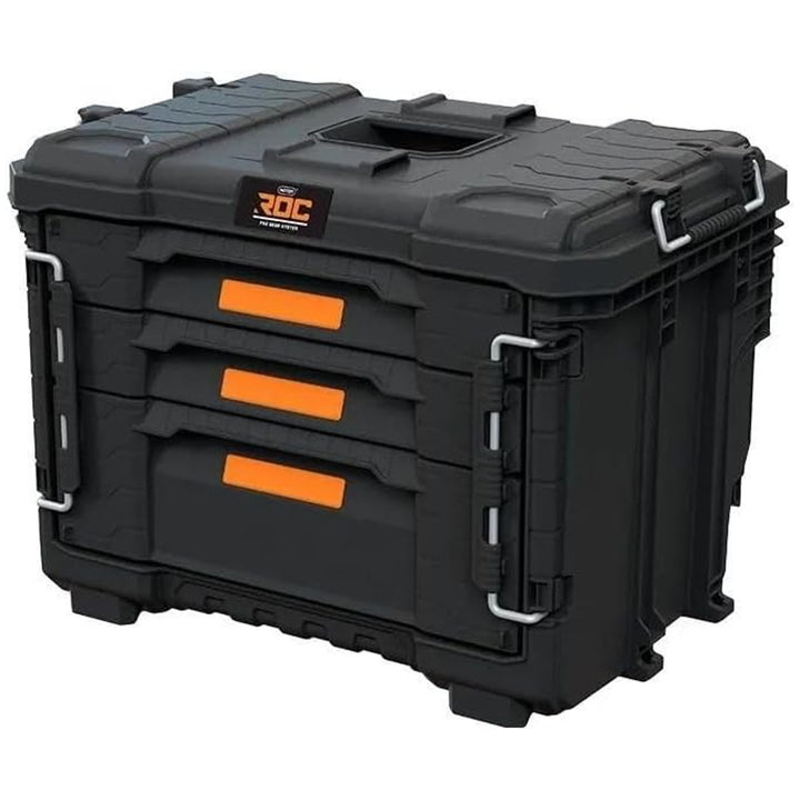 Кутия за инструменти XL Keter ROC Pro Gear 2.0, с три чекмеджета, включени прегради, място за катинар, предни закопчалки, 259671