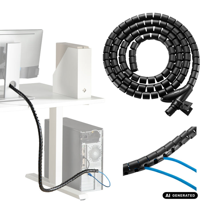 Органайзер/кабелна канална решетка Maclean, 20 мм x 1000 мм, черна, MCTV-899 B