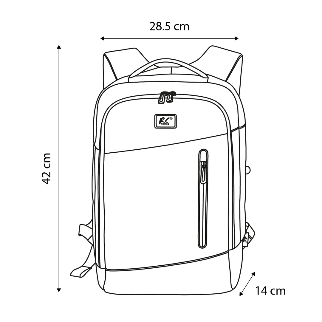 Раница за лаптоп NanoRS, 15,6", черна, 42x28,5x14, водоустойчива RS204 B