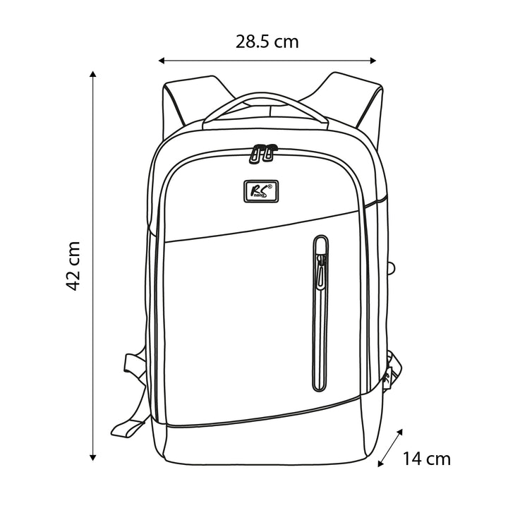Раница за лаптоп NanoRS, 15,6", черна, 42x28,5x14, водоустойчива RS204 B