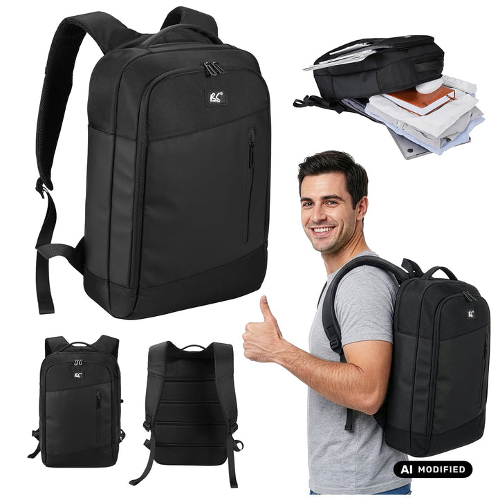 Раница за лаптоп NanoRS, 15,6", черна, 42x28,5x14, водоустойчива RS204 B
