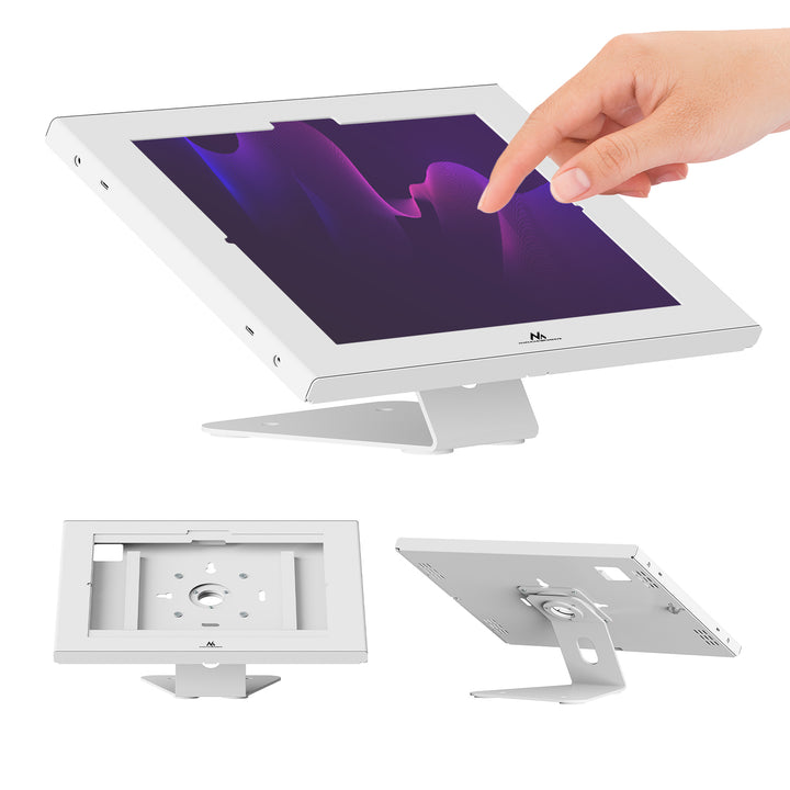 Рекламна стойка за таблет Maclean, със заключващ механизъм, 12,4"-13", iPad Air/Pro, Samsung Tab S10+/S9+/S8+/S7+, 257x350x22 мм, MC-956 W