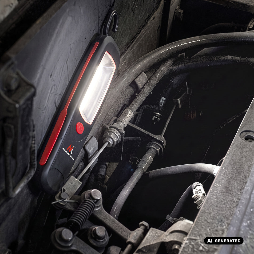 Работна лампа COB LED Maclean, магнит, кука, MCE03, 2 броя + 6 батерии Varta Industrial LR6/AA R-06