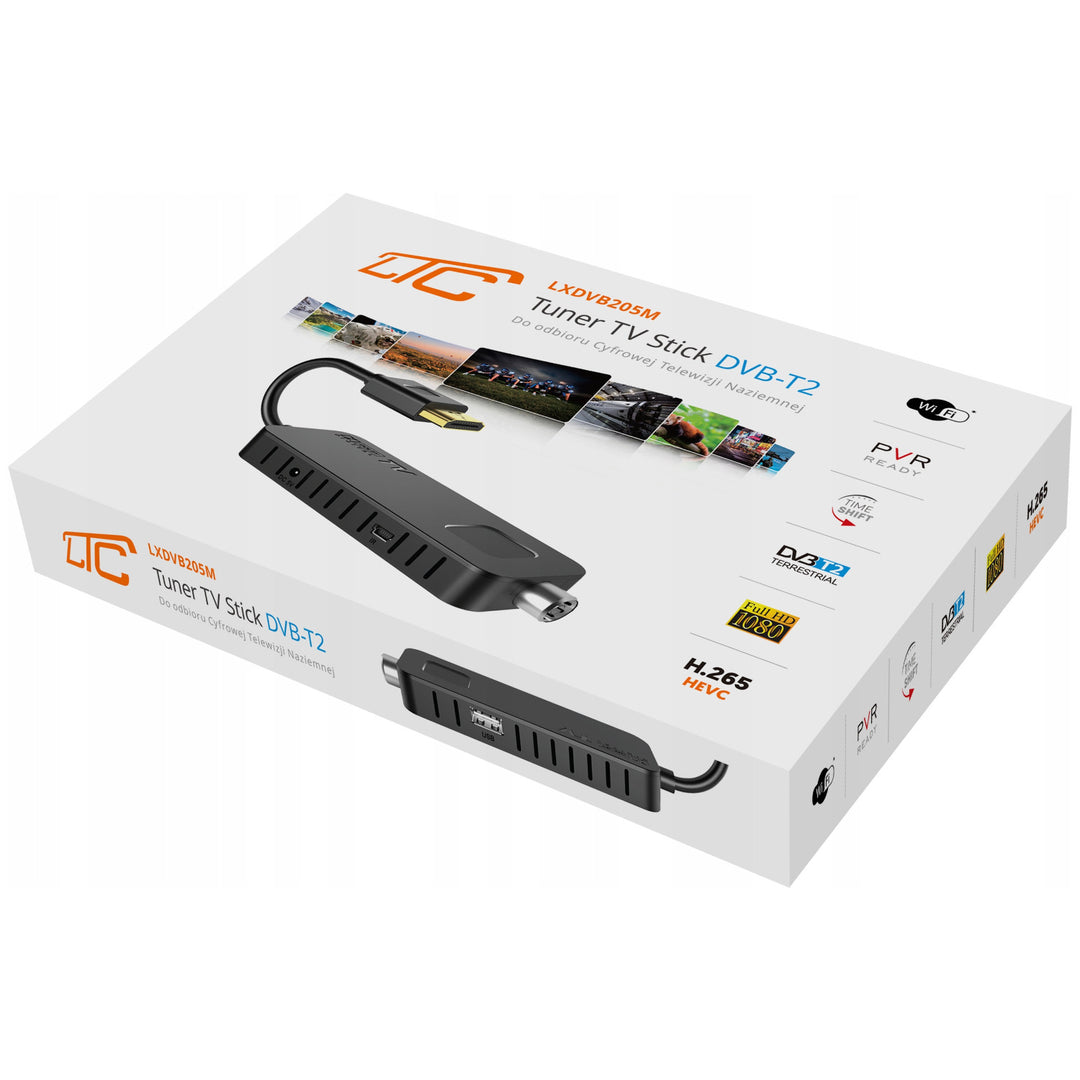 ТВ тунер STICK DVB-T2 LTC, за наземна телевизия, Full HD 1080, функция TIMESHIFT, LXDVB213M