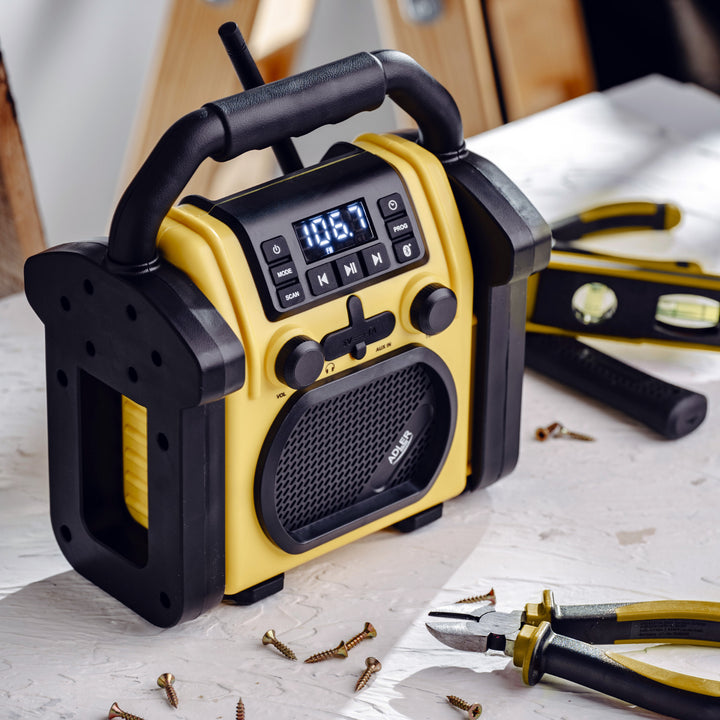 Радио Adler за строителни обекти, Bluetooth 5.1, IPX 54, мощност 10 W, AD 1911