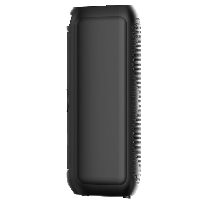 Голям Bluetooth високоговорител, 120 W RMS/1400 W PMPO, два 8-инчови високоговорителя, еквалайзер, караоке функция, MP3/microSD карти, USB, AUX, BT 5.3+EDR, дисплей, LED, вградена батерия, дистанционно управление, MT3185