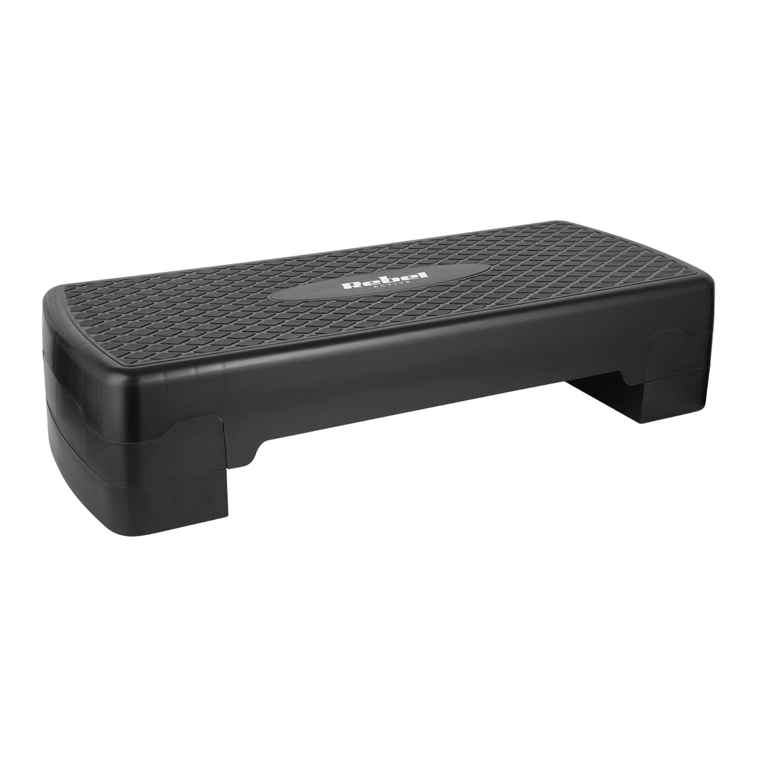 Rebel Active аеробика и фитнес степ, 3 стъпки, 68 см, черен, RBA-3227-BK