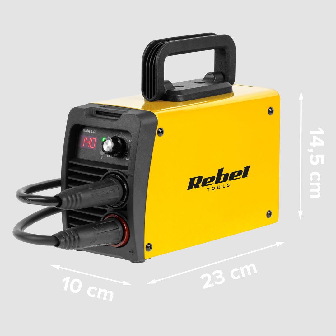 Заваръчна машина Rebel, MMA, LED дисплей, IP21S, 10–140 A, RB-1040