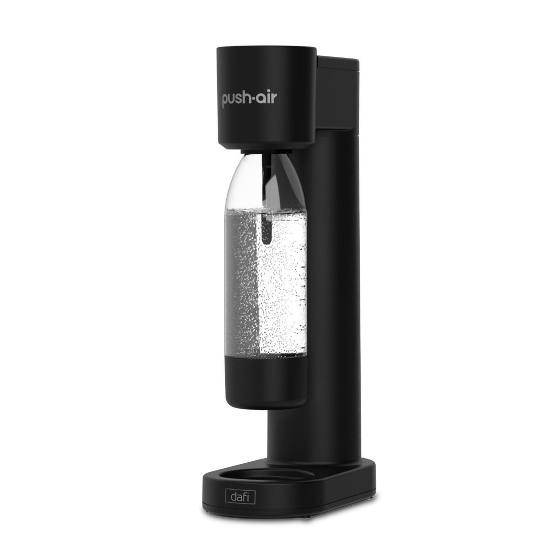 Газификатор Dafi Push Air, черен цвят, в комплекта 2 бутилки по 0,7 л и патрон с CO2