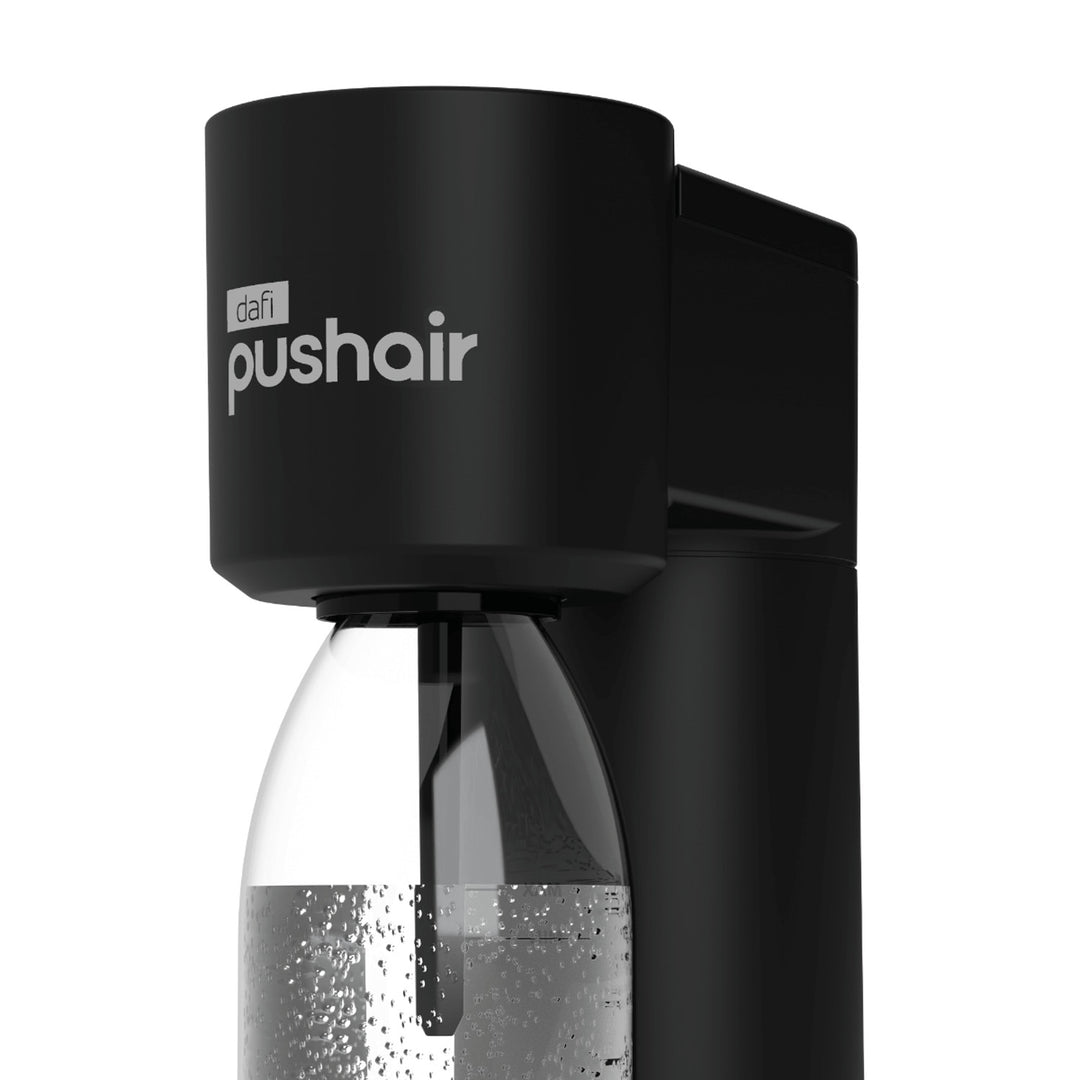 Газификатор Dafi Push Air, черен цвят, в комплекта 2 бутилки по 0,7 л и патрон с CO2